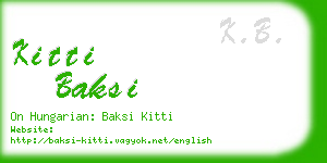 kitti baksi business card